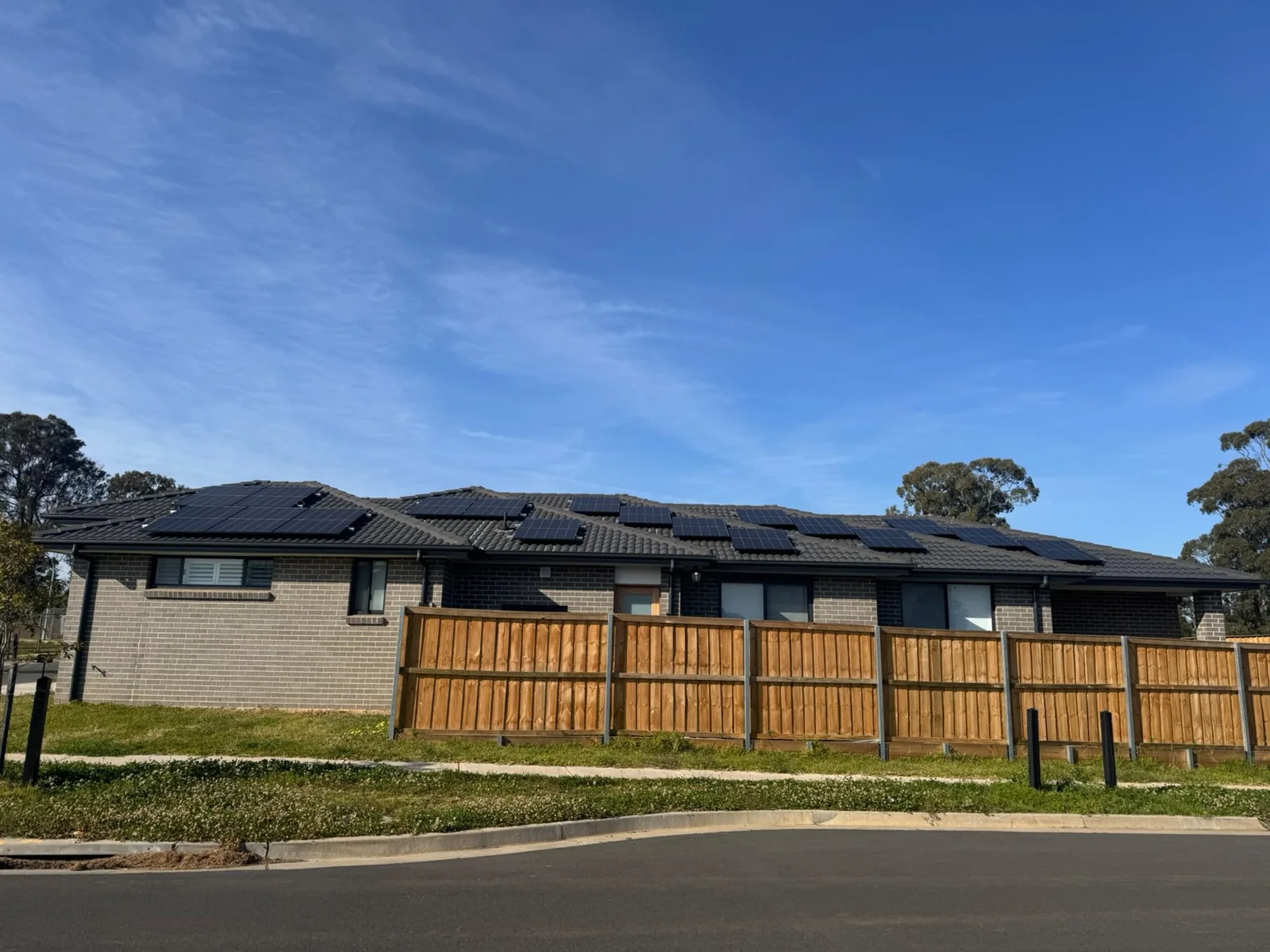 Solar panels installed across a residential building complex